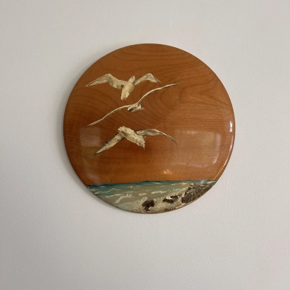 Set of 2 Myrtlewood Sea Bird Sea Gull Handpainted 10